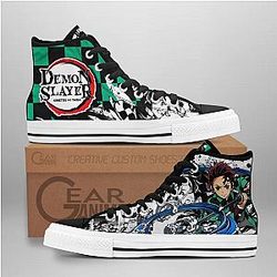 Demon Slayer Converse - Tanjiro Water High Top Shoes | Anime Converse AG0512