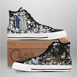 Attack On Titan Converse - Eren Fighting High Top Shoes | Anime Converse AG0512