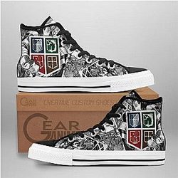 Attack On Titan Converse - Regiment Badge High Top Shoes | Anime Converse AG0512