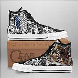 Attack On Titan Converse - AOT Scout Squad High Top Shoes | Anime Converse AG0512