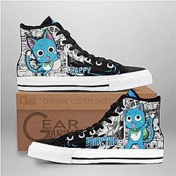Fairy Tail Converse - Happy High Top Shoes | Anime Converse AG0512