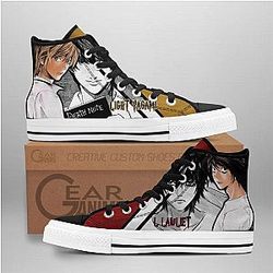 Death Note Converse - Light Yagami and L Lawliet High Top Shoes | Anime Converse AG0512