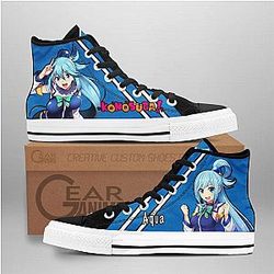 KonoSuba Converse - Aqua High Top Shoes | Anime Converse AG0512