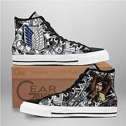 Attack On Titan Converse - Eren Yeager High Top Shoes | Anime Converse AG0512