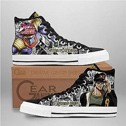 Jojo's Birraze Adventure Converse - Jotaro Kujo High Top Shoes | Anime Converse AG0512
