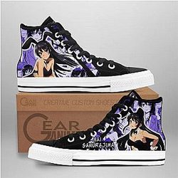 Rascal Does Not Dream of Bunny Girl Senpai Converse - Bunny Girl Senpai Mai Sakurajima High Top Shoes | Anime Converse AG0512