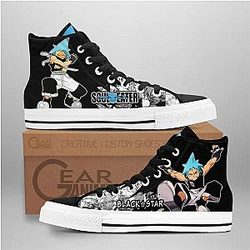 Soul Eater Converse - Black Star High Top Shoes | Anime Converse AG0512