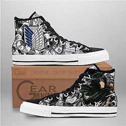 Attack On Titan Converse - Mikasa Ackerman High Top Shoes | Anime Converse AG0512