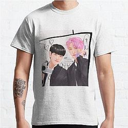 Ateez hyungline couples manga anime highschool boys sticker T-shirt posters fanart kpop Classic T-Shirt