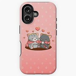 Kawaii Cats Anime Gift for Girls Valentines Day iPhone Tough Case