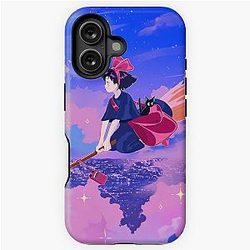 nights Cute kawaii art girl kiki's go -%[ghiblis]%- flying away anime iPhone Tough Case