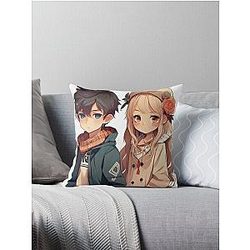 Anime Couple Throw Pillow