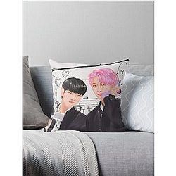 Ateez hyungline couples manga anime highschool boys sticker T-shirt posters fanart kpop Throw Pillow