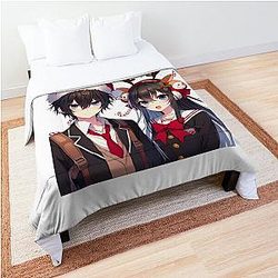Christmas anime couple - winter Comforter
