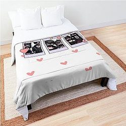 Cute anime couple polaroids Comforter