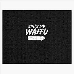 Mens Matching Couples Anime Boyfriend Shes My Waifu Shirt Jigsaw Puzzle