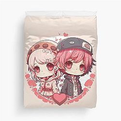 anime valentine  Show Your Love for Your Favorite Characters Duvet Cover