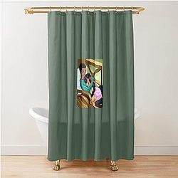 AFRO-ANIME illustration Interracial cupid   Shower Curtain