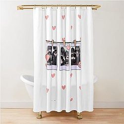 Cute anime couple polaroids Shower Curtain