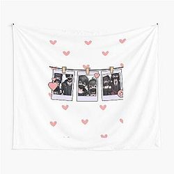 Cute anime couple polaroids Tapestry