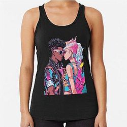 Anime Interracial Love Racerback Tank Top