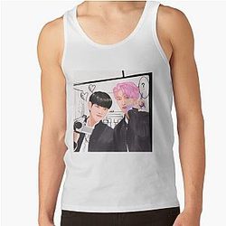 Ateez hyungline couples manga anime highschool boys sticker T-shirt posters fanart kpop Tank Top