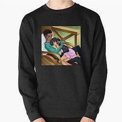 AFRO-ANIME illustration Interracial cupid   Pullover Sweatshirt