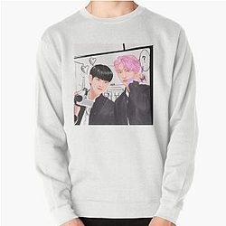 Ateez hyungline couples manga anime highschool boys sticker T-shirt posters fanart kpop Pullover Sweatshirt