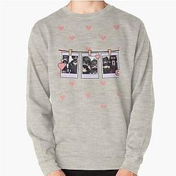 Cute anime couple polaroids Pullover Sweatshirt