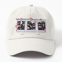 Cute anime couple polaroids Dad Hat