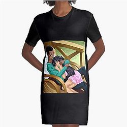 AFRO-ANIME illustration Interracial cupid   Graphic T-Shirt Dress