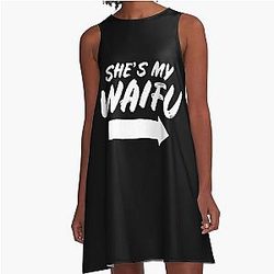 Mens Matching Couples Anime Boyfriend Shes My Waifu Shirt A-Line Dress
