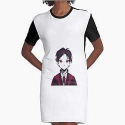 Gothic anime boy Graphic T-Shirt Dress