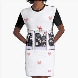 Cute anime couple polaroids Graphic T-Shirt Dress