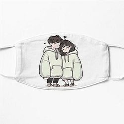 Cute Couples : a love story Flat Mask