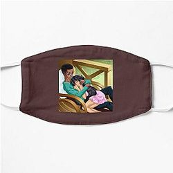 AFRO-ANIME illustration Interracial cupid   Flat Mask