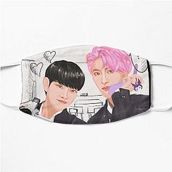 Ateez hyungline couples manga anime highschool boys sticker T-shirt posters fanart kpop Flat Mask
