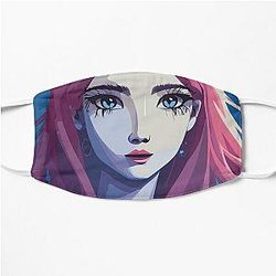 Blue Eyes Anime Girl Flat Mask