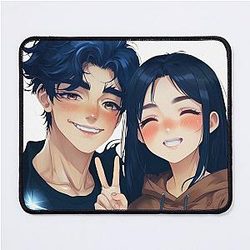 Cute Anime Couple Mouse Pad