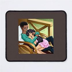 AFRO-ANIME illustration Interracial cupid   Mouse Pad