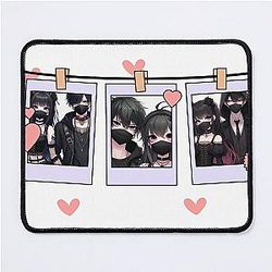 Cute anime couple polaroids Mouse Pad