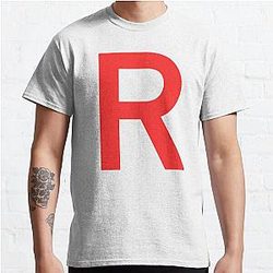 Rocket "R" Cosplay Halloween Costume Comic Con Red R Black or White T-Shirt Couples Costume Ideas Team Cosplay Ideas  Classic T-Shirt