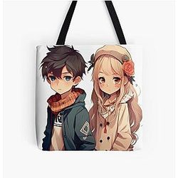 Anime Couple All Over Print Tote Bag
