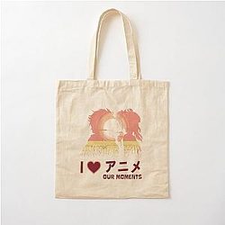 I love our moments 2 Anime style Couple T-Shirt Cotton Tote Bag