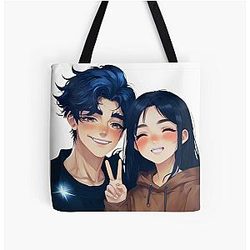Cute Anime Couple All Over Print Tote Bag