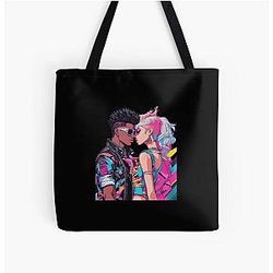 Anime Interracial Love All Over Print Tote Bag