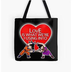 Love Fusion Super Saiyan Anime Manga Matching Shirt For Couples All Over Print Tote Bag