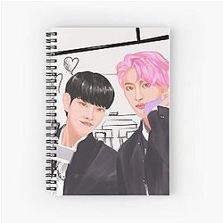 Ateez hyungline couples manga anime highschool boys sticker T-shirt posters fanart kpop Spiral Notebook