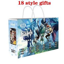 Game Genshin Impact DIY Lucky Bag Christmas Gift Kids Toy Birthday Surprise Box Project Accessories Bracelet Badge Sticker Stand