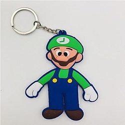 Super Mario Key Chain Luigi Mario Bro Pvc Cartoon Figure Double Side Key Animated AT2302 Official Merch
